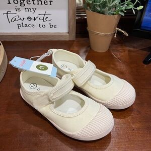 Cat & Jack Cream Canvas Sneakers with Velcro Closure